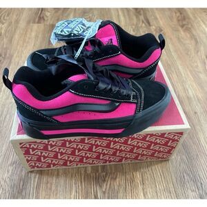 VANS Knu Stack black pink platform lace up shoes sneakers women’s 7.5 new